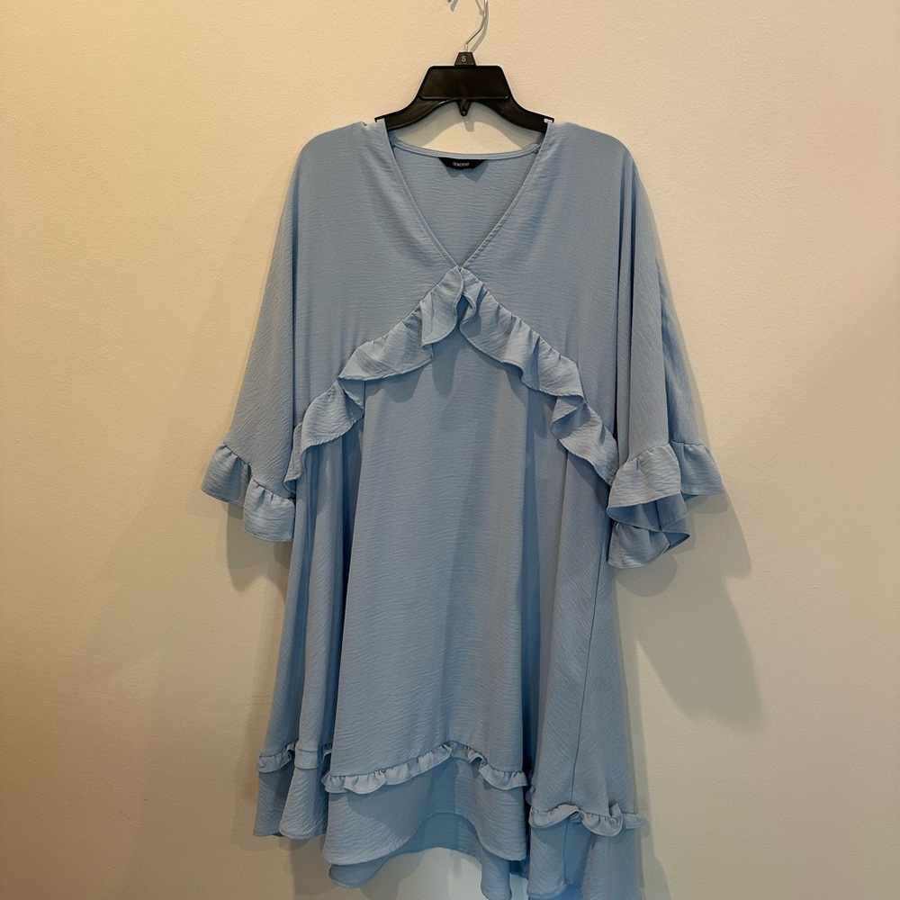 Light Blue Ruffle Dress - Picture 2 of 4